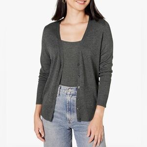 Amazon Essentials Women's Gray Cardigan Sweater